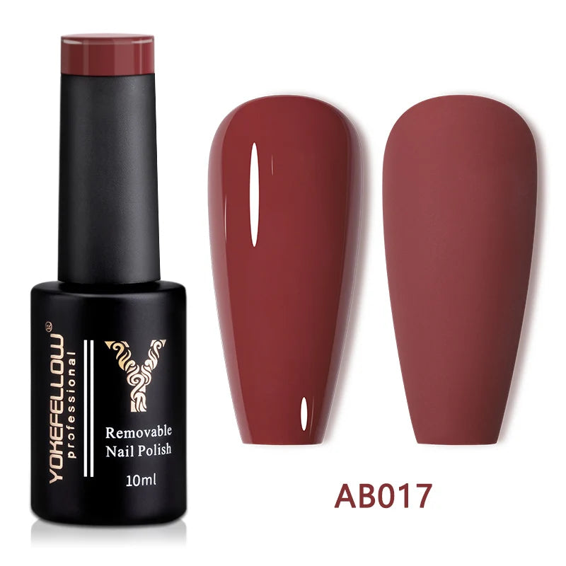 YOKEFELLOW 10ml Jelly Nude Gel Nail Polish High Quality Translucent Pink Nail Gel Varnish Soak Off UV Gel Polish Long Lasting