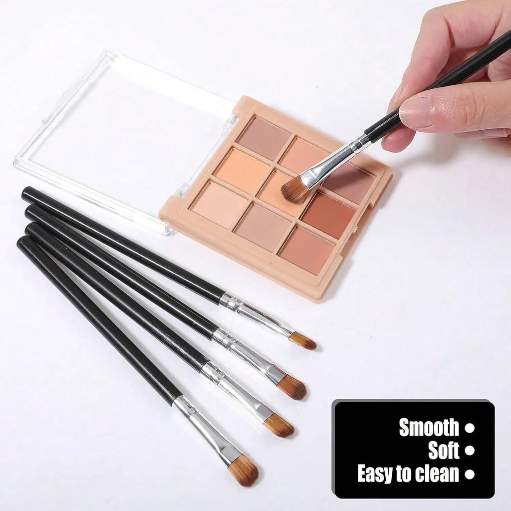 3 Pack Professional Eye Makeup Tools Flat Concealer Brush Small Blending Eyeshadow Brush Portable Mini Eyebrow Concealer Brush Set For Women Daily Makeup