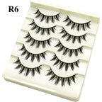 Natural Long Cosplay Makeup Cross Strip False Eyelashes Black Eye Lashes and Cat Eye Lashes 5pairs Mink Eyelashes Faux Cilios