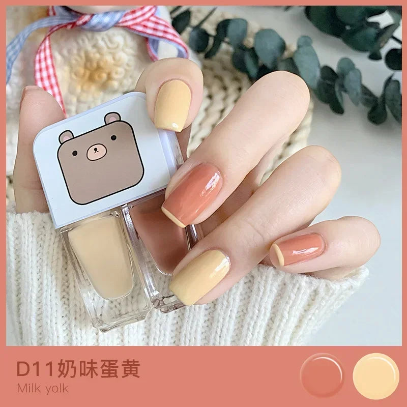 Water-based Nude Icy Women Children Nail Polish Twin Star Set No-bake Quick-drying Odorless Nail Polish Full Set Makeup