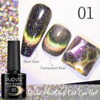 PUETNE 7.5ML Amber Moonlight Cat Magnetic Gel Nail Polish Winter Nails Jelly Glass Cat Eye Soak Off UV Semi-Permanent Varnish