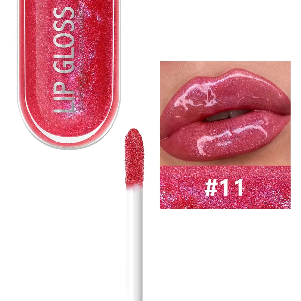USHAS 12 colors mirror fine flash liquid lipstick pearlescent color waterproof sweatproof non-stick cup lip gloss