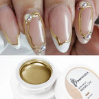 5/7/8/10ml Metallic Gel Gold Mirror Effect Gel Nail Polish French Design Line Flower Drawing Gel Nail UV Soak Off Polish Varni