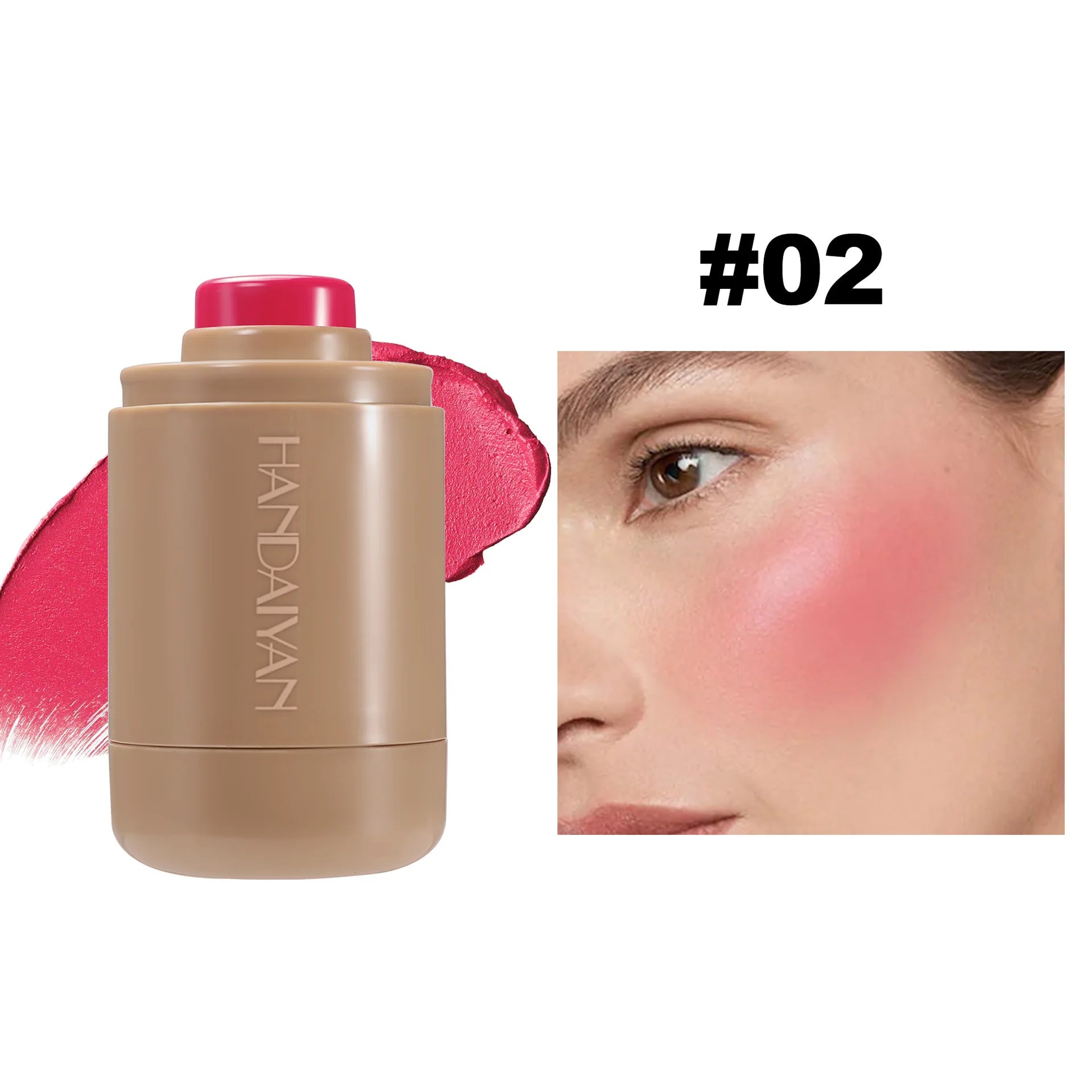 Multifunctional Cream Blush Stick Silky Lip Cheek Blusher Natural Blend Long Lasting Waterproof Portable Makeup Compact Trendy
