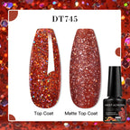 MEET ACROSS 7ml Red Blue Green Metallic Gel Nail Polish Super Bright Mirror Effect Semi Permanent LED UV Gel Nail Art Varnish