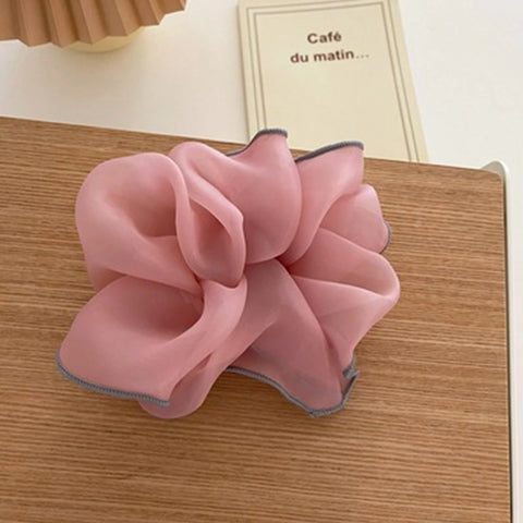 Korean Fashion Big Scrunchies For Girls Pink White Hairties For Bun Hairstyle Hair Bands Hair Accessories For Women Headwear