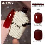 RSNAIL 10g Jelly Amber Gel Nail Polish Crystal Brown Nail Gel DIY Translucent Color Nail Art Gel Permanent UV Gel Polish Varnish