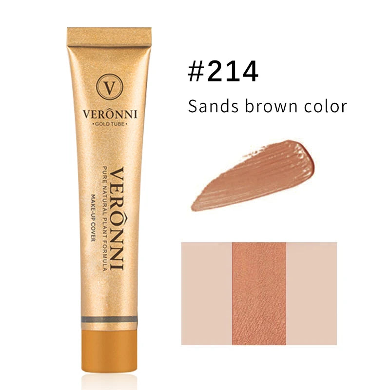 VERONNI Brand Maquiagem Liquid Concealer 30g Flawless Waterproof Body Tattoo Makeup Cover Foundation Face Cosmetics Make Up Base