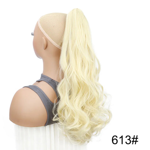 WIGSIN 22Inch Synthetic Long Curly Ponytail Hair Extension Claw Clip in High Temperature Fiber Hairpiece for Women