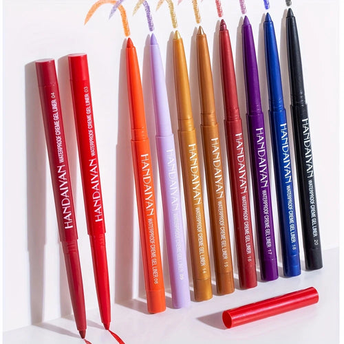 6-Piece Retractable Eyeliner Pencil Set – Waterproof & Smudge-Proof Gel Liners, Colorful Long-Lasting Eye Makeup Kit