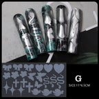 12 Pieces Crystal Nail Molds French Nail Stickers No Frosting No Paper Holder Reusable for French Manicure Extension Tool