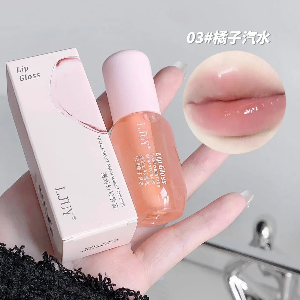 Crystal Jelly Lip Care Oil Fade Lip Lines Fruit Lip Gloss Transparent Hydrating Plumping Lips Coat Lip Gloss Makeup Cosmetics