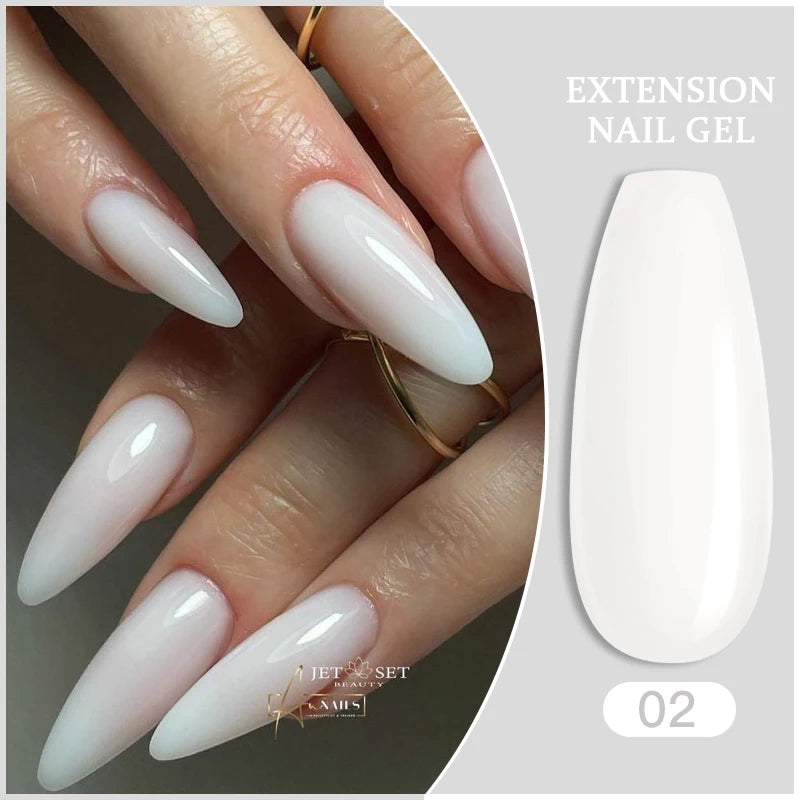 LILYCUTE 7Pcs/Set 15ml Clear Quick Extension Nail Gel with Slip Solution Nail Pusher Nail Clip Brush File Extension Gel Tools