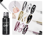 PUENTE 5ml Metallic Painting Liner Gel Polish Bright Mirror Effect Semi-Permanent UV Nail Varnish For Stunning French Nail Art