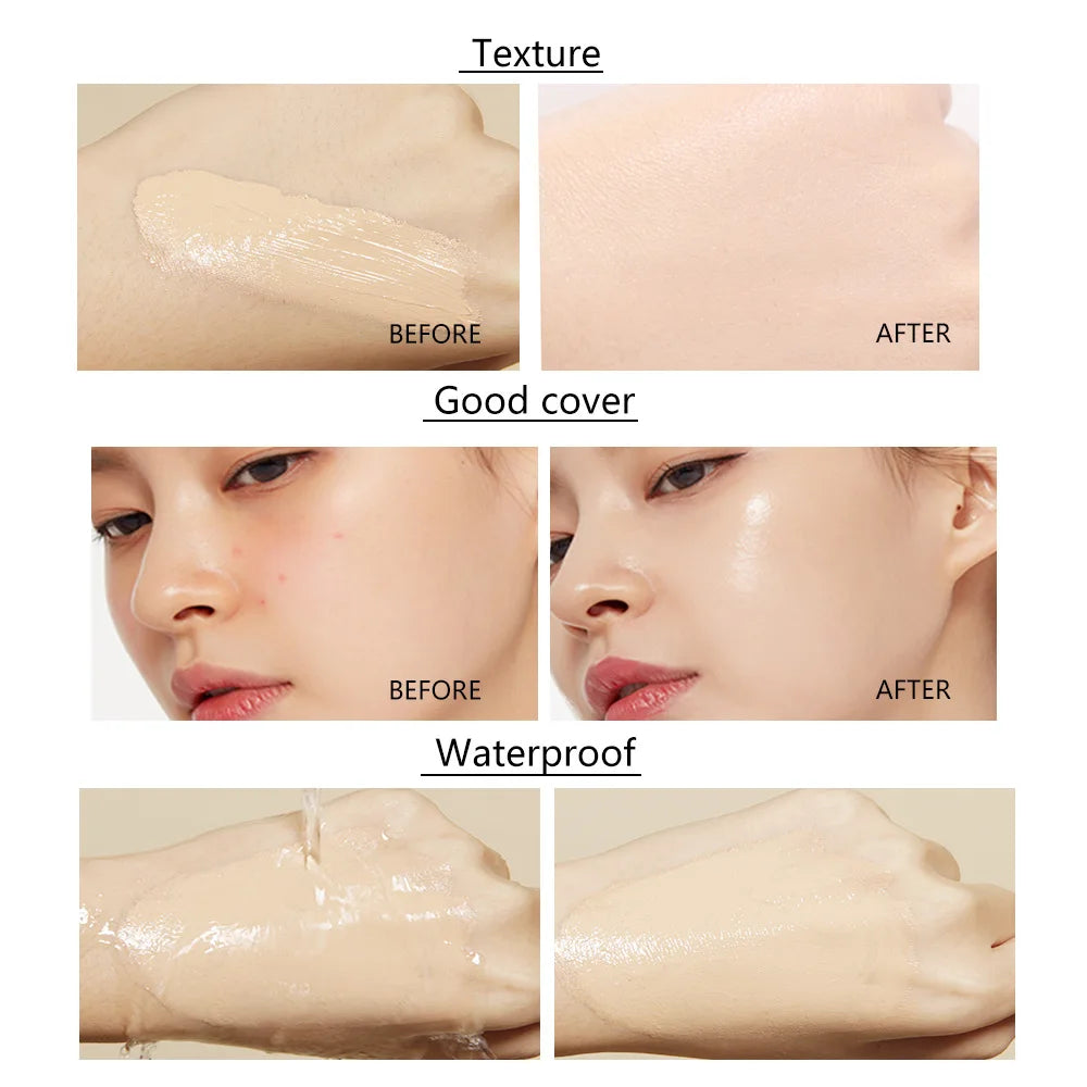 HISYI Moisturizing contour foundation whitening waterproof and sweat-proof makeup concealer long-lasting makeup cosmetics