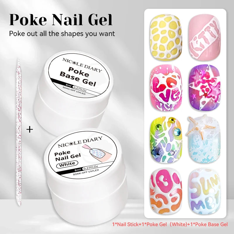 NICOLE DIARY White Non Stick Hand Extension Gel Nail Polish For 3D Shaping Carving Flower DIY Nail Art Extension Acrylic