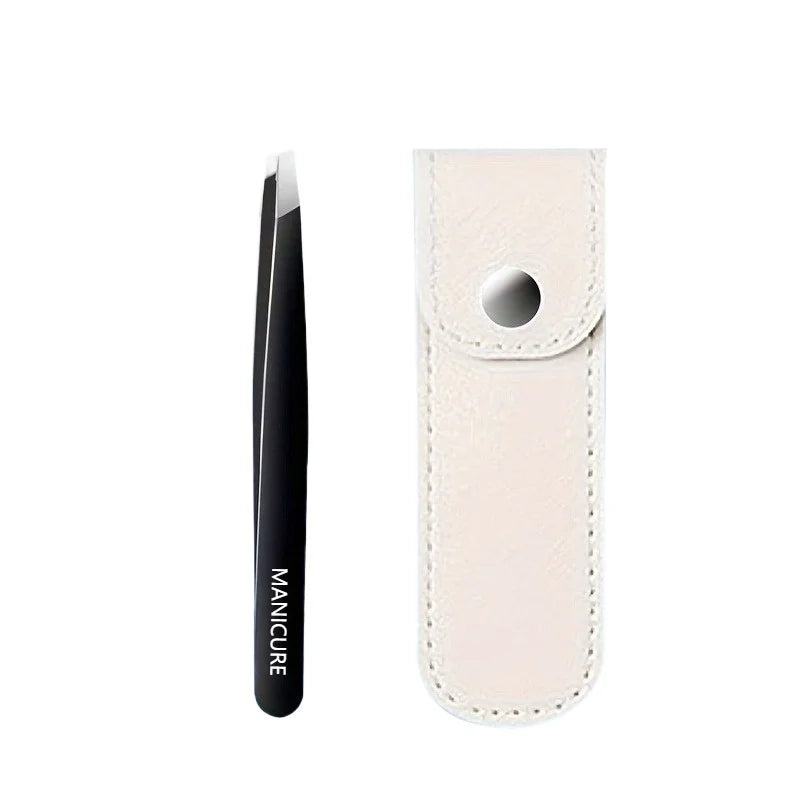 Precision Stainless Steel Eyebrow Tweezers Unscented Hair Removal & Grooming Tool, Durable Facial Care Accessory