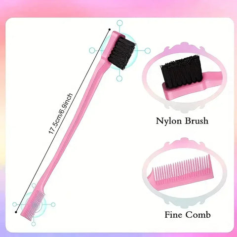 5-Piece Detangling & Styling Set: Curl Candy Bursh Curved Rat Tail Comb Edge Control Brush - Perfect for Salon-Quality Results