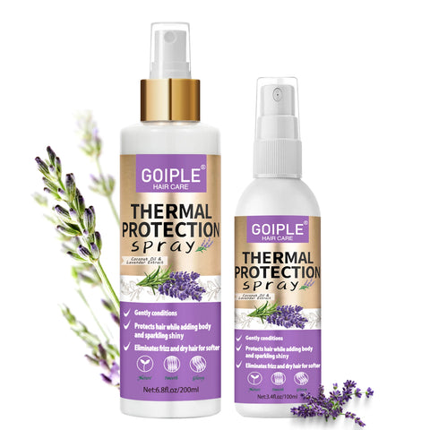 GOIPLE Lavender Extract Heat Thermal Protection Spray Shine Moisturize Split Ends Protect Hair Damage For Natural Hair and Wigs