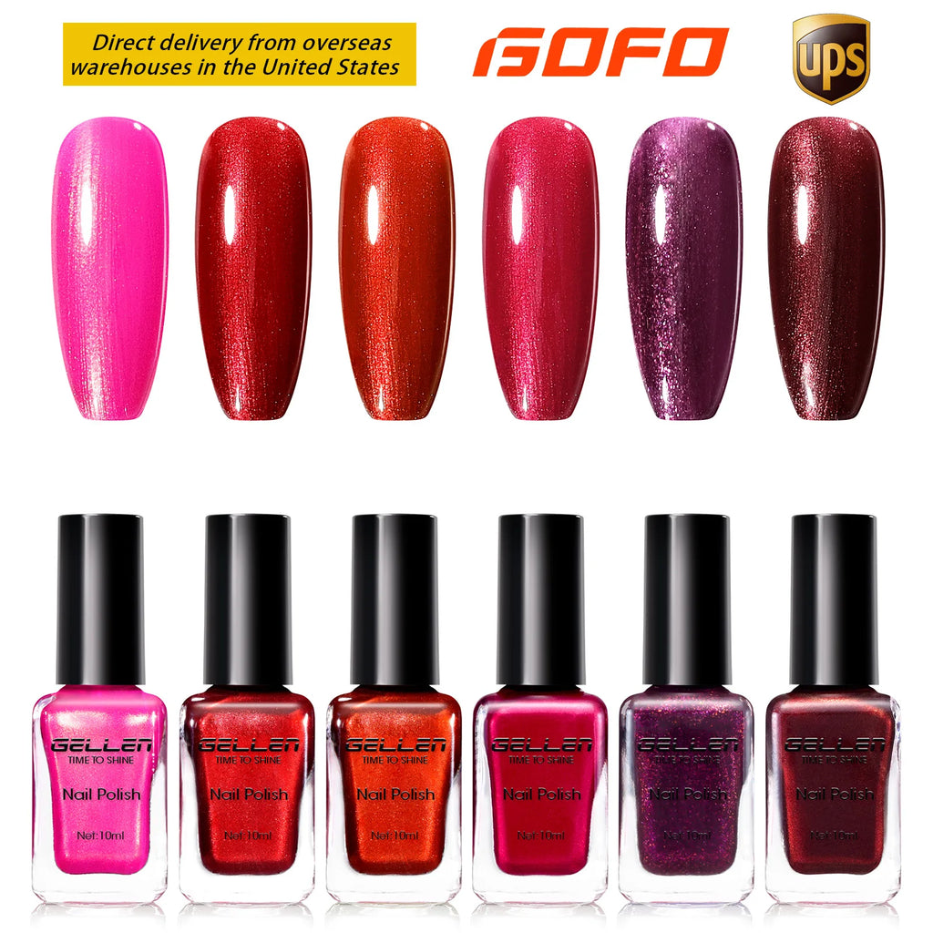 GELLEN Dark Red Jelly Transparent Gel Nail Polish Pink Skin 6pcs Set Quick Air Dry Autumn Winter Nails Polishes 10ml 2026 New