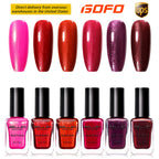 GELLEN Dark Red Jelly Transparent Gel Nail Polish Pink Skin 6pcs Set Quick Air Dry Autumn Winter Nails Polishes 10ml 2026 New