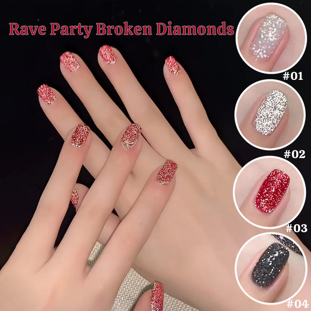 1-12pcs WS Carnival Party Broken Diamonds Nail Gel Polish Summer New Super Flash Quick Dry Long Lasting Nail Art Nail Supplies