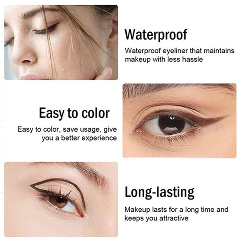 Waterproof Black Eyeliner Pencils Smudge-Proof Long-Lasting Beginner-Friendly Eye Makeup High Pigment Black White Eye Liner Pen