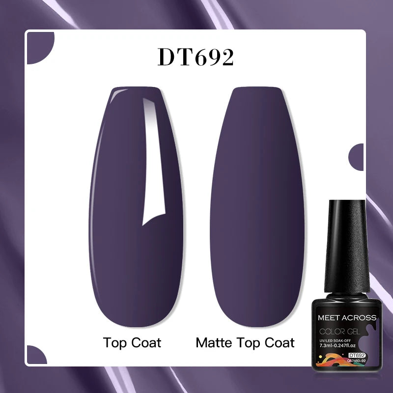 MEET ACROSS 7ml Red Blue Green Metallic Gel Nail Polish Super Bright Mirror Effect Semi Permanent LED UV Gel Nail Art Varnish