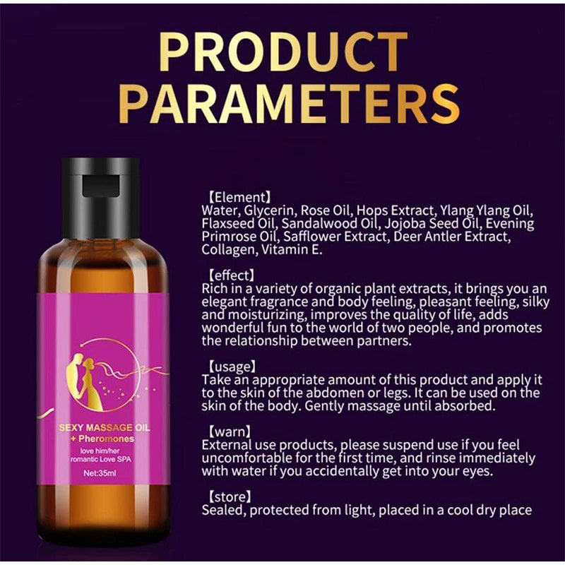 Sexy Men Women Massage Essential Oil Natural Pheromone Relax Stress SPA Romantic Enhance Skin Care Attraction