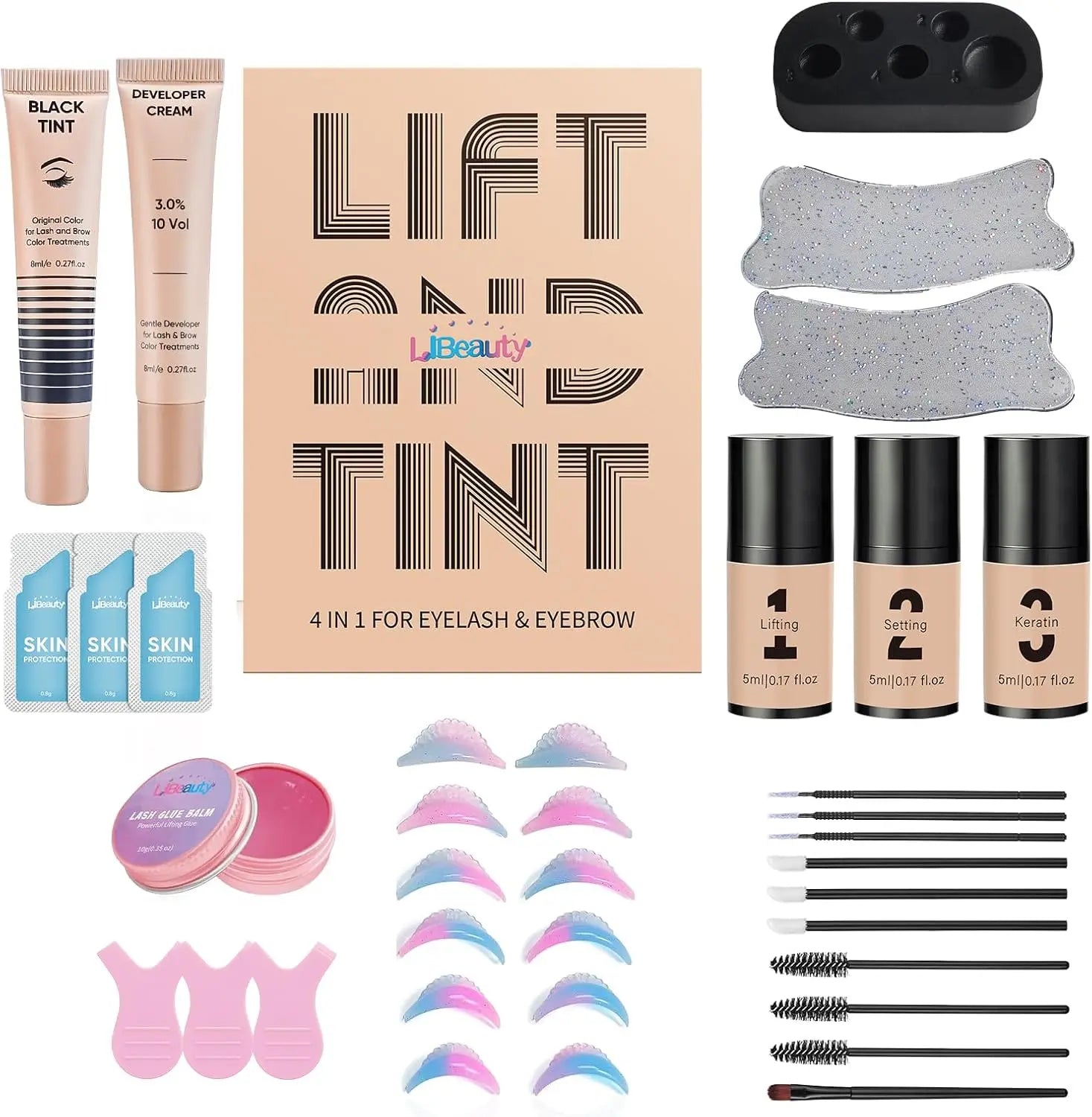 Libeauty Lash Lift And Brow Dye Tint Kit Lifting Eyelashes Brow Lamination Lash Lifting Set Eyes 5 To 8 Weeks Makeup Tools