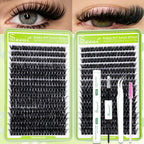 SEEUI DIY Cluster Lashes Kit Individual Lashes 3D Faux Mink Lashes Wispy Eyelash Extension Kit with Bond&Seal Lash Tweezer