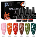 6pc Crackle Gel Nail Polish Set Quick Dry Nail Supplies Varnishes Hybrid Semi Permanent Soak Off Manicure for Nails Design