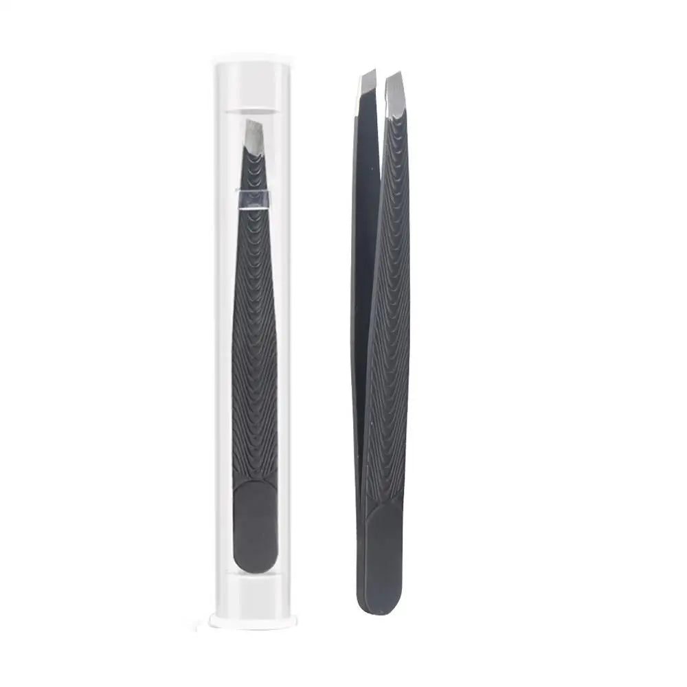 Lash Applicator Eyebrow Tweezer  Multifunctal Eyelash Clip Beard Hair Remove Stainless Steel Makeup Tools Slanted Flat Tip