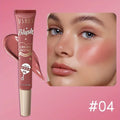 USHAS 4 Color Long-lasting Liquid Blush Facial Contouring Lightweight Soft Multi-Use Cream Blush Waterproof Facial Blush Stick