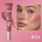 USHAS 4 Color Long-lasting Liquid Blush Facial Contouring Lightweight Soft Multi-Use Cream Blush Waterproof Facial Blush Stick