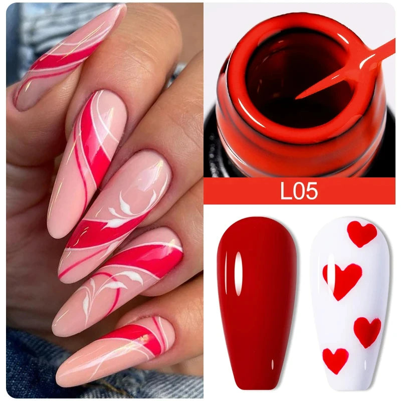LILYCUTE 5ML Metallic Painting Liner Gel Nail Polish Super Bright Gold Silver Mirror Drawing Gel Semi Permanent Line French Nail