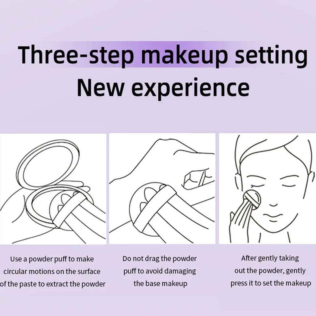 Lavender Pressed Powder Matte Powder Lasting Oil Control Full Coverage Face Compact Setting Powder Makeup Foundation Cosmetics