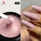 MSHARE 50ml Natural Nails Gel Builder Nalil Tpo Free Self Leveling Gel for Nail Extension Construction Pink Shade UV Led Gel