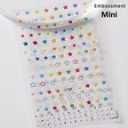 1PC 5D Korean Bronzing Nail Stickers Japanese Gold Silver Star Moon Luxury DIY Nail Art Decoration Decals Manicure Accessories