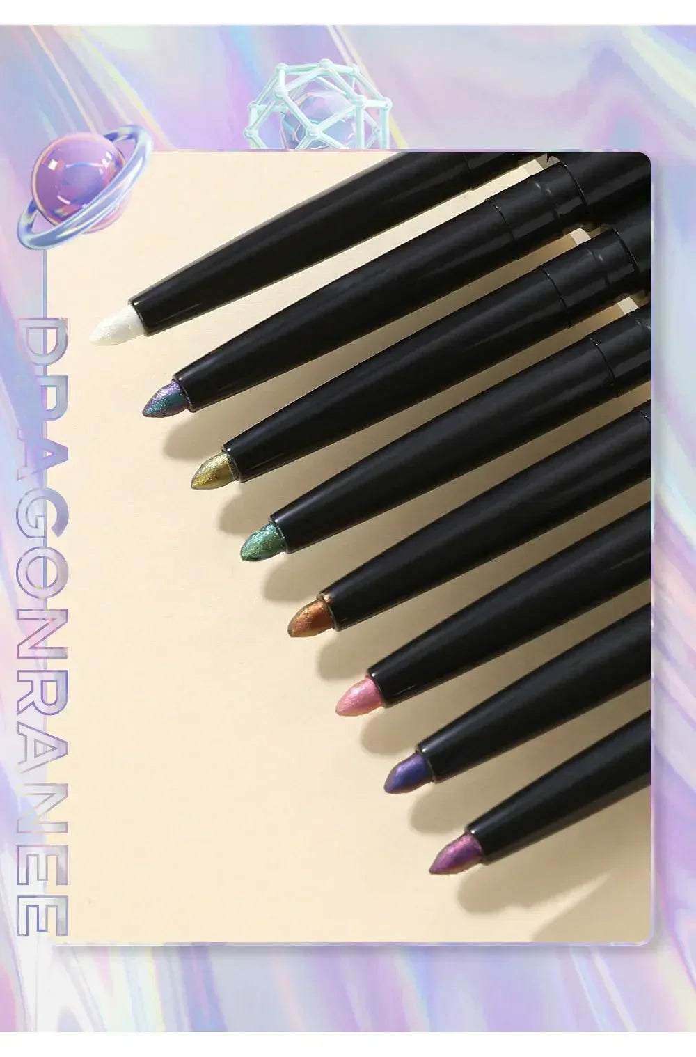 Glitter Aurora Eyeliner Pen Multi Chrome Eye Liner Lasting Shiny Metallic Eyeshadow Lying Silkworm Green Purple Makeup Pigment