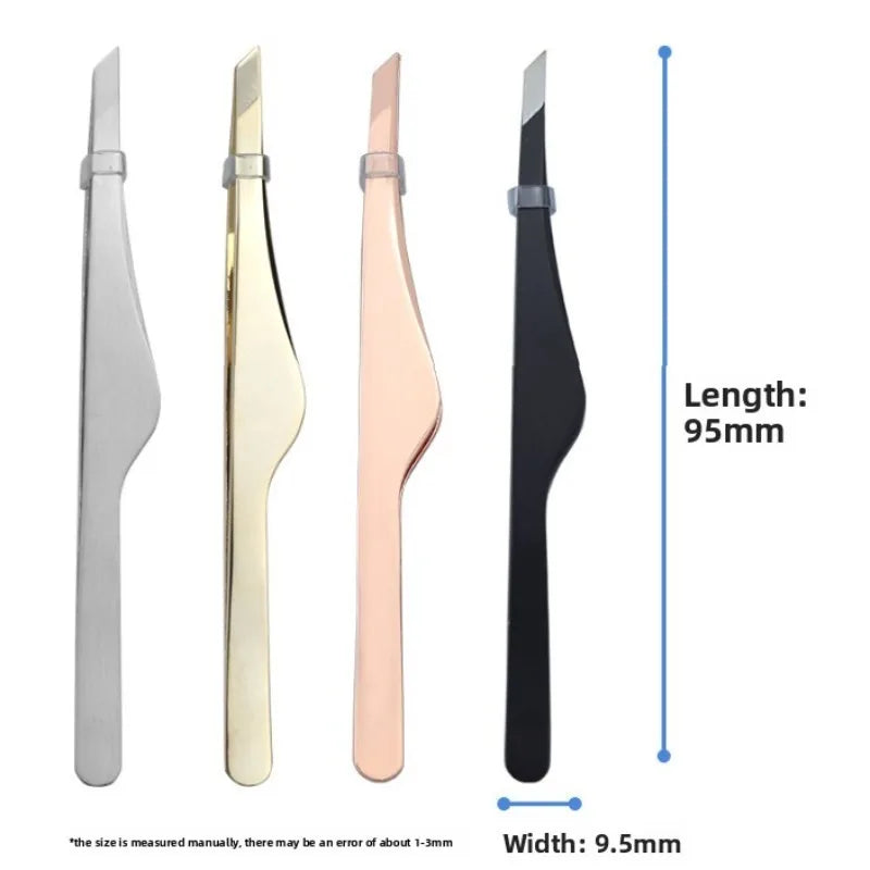 Hair Removal Tweezers Stainless Steel Eyebrow Tweezers Slant Tip Point Tip Flat Tip Rose Gold Silver Black Cosmetic Makeup Tools