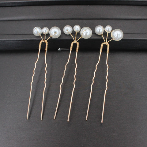 Bridal Wedding Hair Accessories Rhinestone Hair Pins Forks for Women Pearl Hairpins Bride Headpiece Party Jewelry Gift