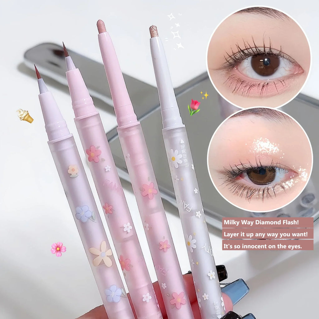 Double Head Lying Silkworm Eyeliner Liquid Down To Shadow Pencil Eye Highlighting Eyeshadow Stick Natural Big Eye Makeup Gel Pen