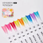Vendeeni 9 Colors Patting Painting Gel Nail Polish Blooming Transfer Design UV LED Soak Off Gel Varnish Gradient Pat Gel Palette