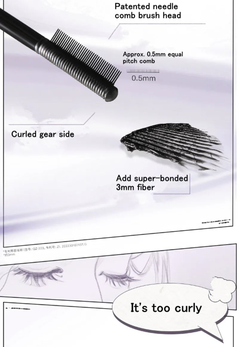 Judydoll Dual-Ended Mascara Waterproof Volumizing Curling Lengthening - Smudge Proof Fiber Brush, 2-in-1 Clump-Free Formula