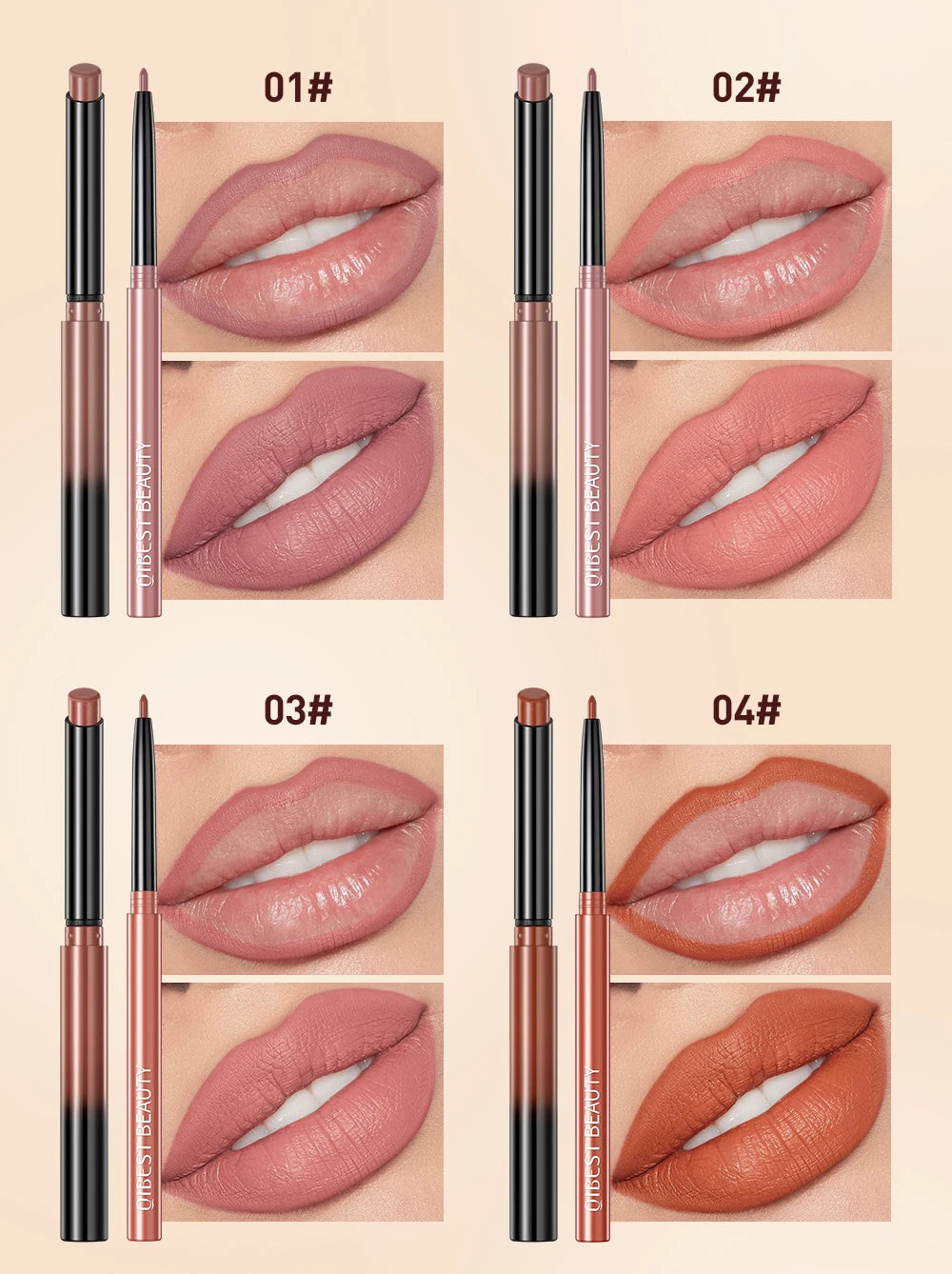 2pcs Lipstick Lipliner Pen Set Matte Waterproof Lip Liner Pencil Contour Makeup Sexy Red Lip Stick Long Lasting Cosmetics Beauty