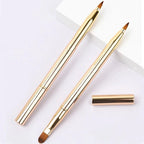 Retractable Lip Makeup Brush Lipstick Lip Gloss Brush Telescopic Dual Use Lip Eyeshadow Brush Beauty Tools With Protect Cap