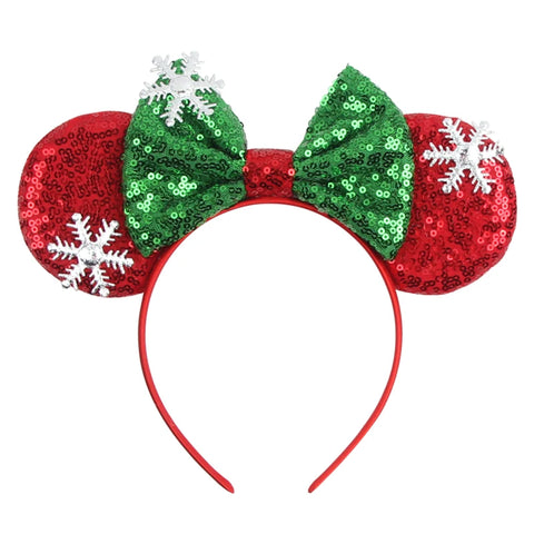 Disney Mickey 3.3"Velvet Ears Headband For Girls Soft Bow Hairband Halloween Festival Party Christmas DIY Hair Accessories