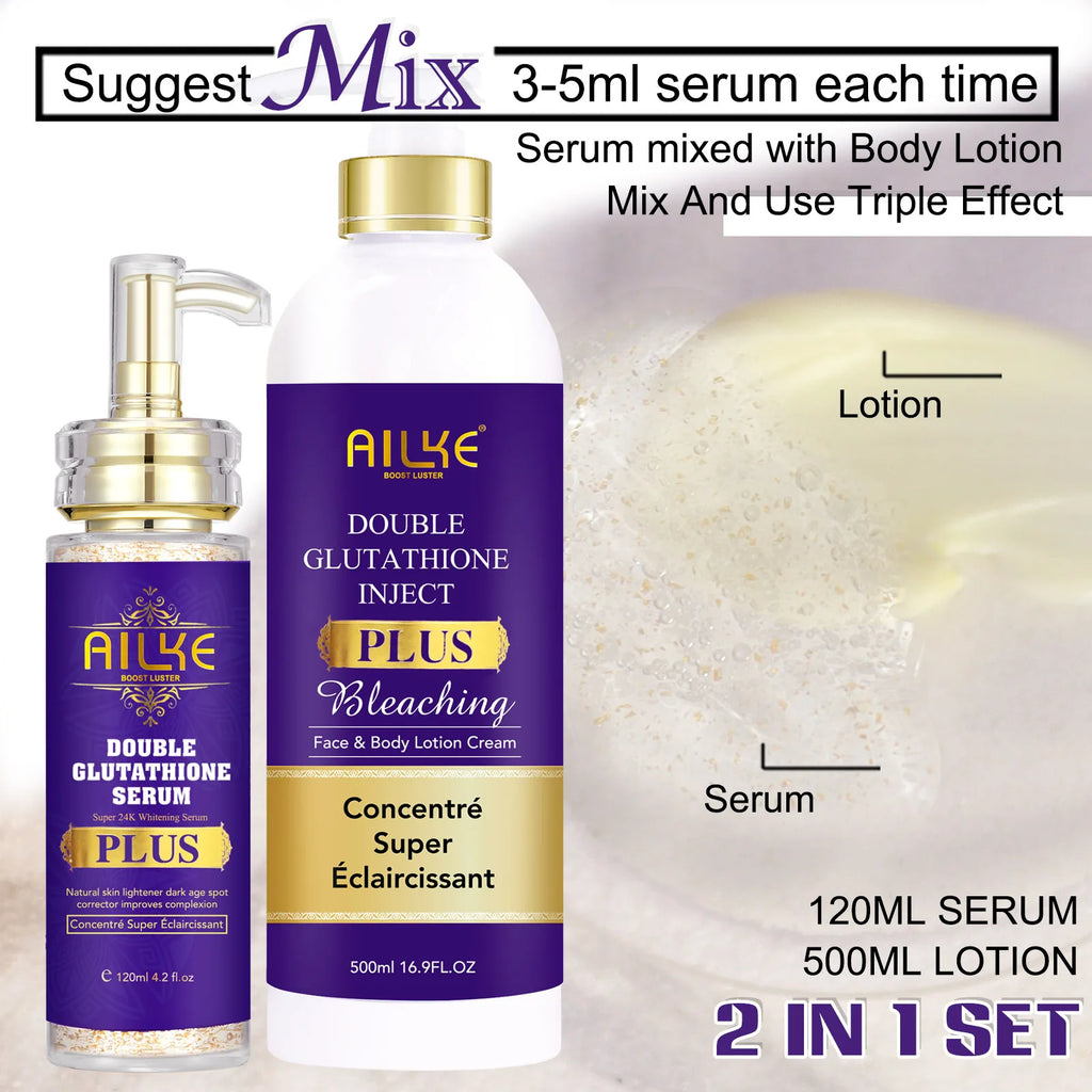 AILKE Glutathione Whitening Cream, Advanced Lightening Lotion, Glowing Cream For All Skin, Reduce Dark Spots, Even Skin Tone