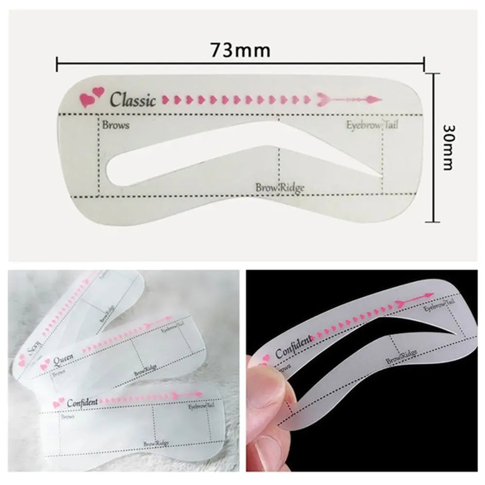 10PCS Women Eyebrow Card Reusable High Durability Eyebrow Stencil Grooming Shaper Template Eye Makeup Tools Stickers